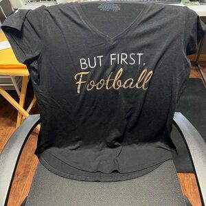 Brand New Black V-Neck Football Graphic Tee